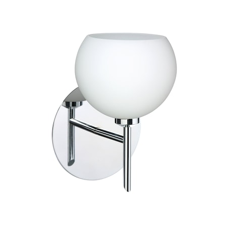 Besa Lighting Palla 5 Mini Sconce, Opal Matte, Chrome Finish, 1x5W LED 1SW-565807-LED-CR